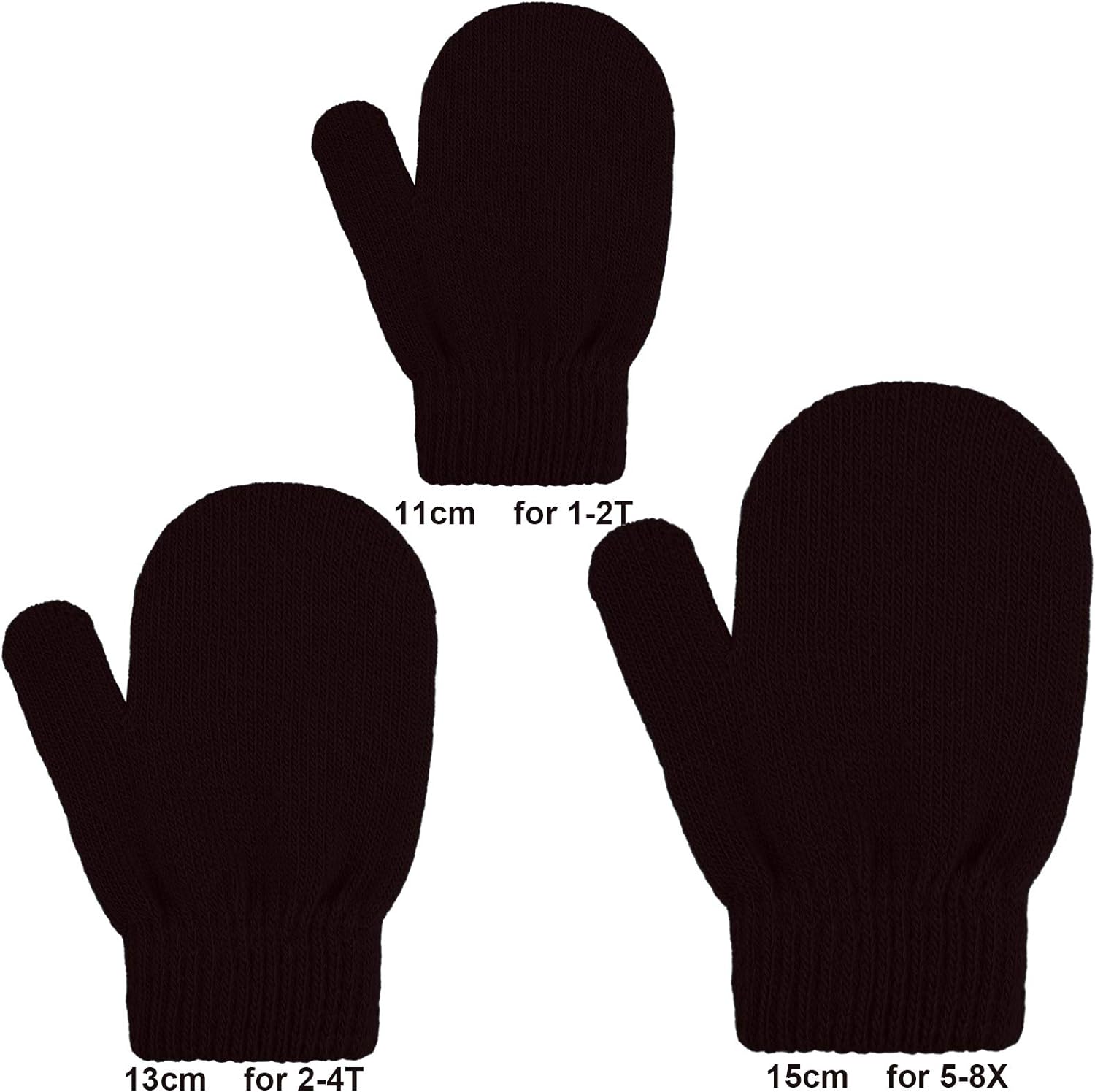 URATOT 6 Pairs Toddler Knitted Mittens Magic Stretch Gloves Winter Warm Knitted Soft Baby Mittens - Image 2
